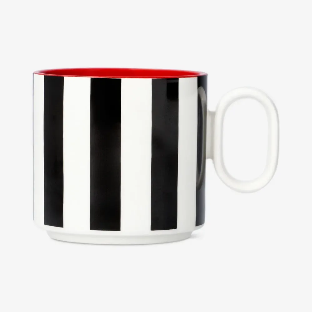 Tazza righe con interno rosso - 300 ml