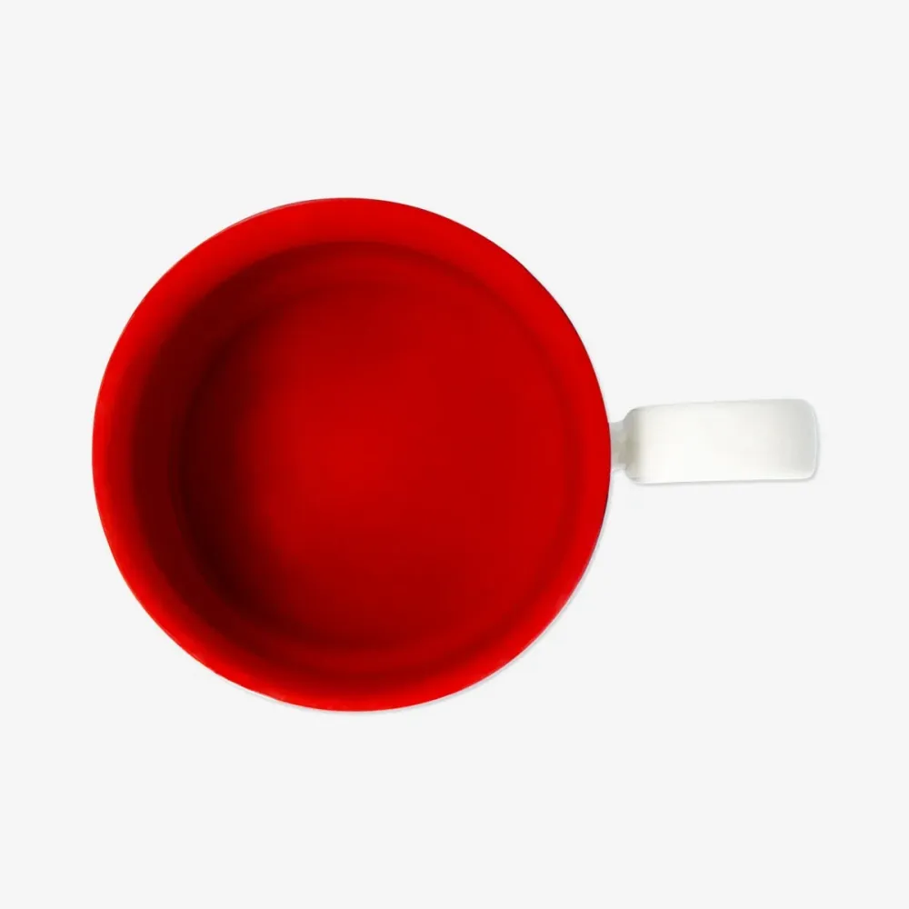 Tazza righe con interno rosso - 300 ml