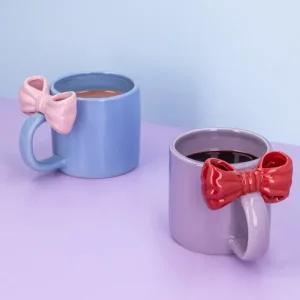Tazza viola con fiocco rilievo - 300 ml