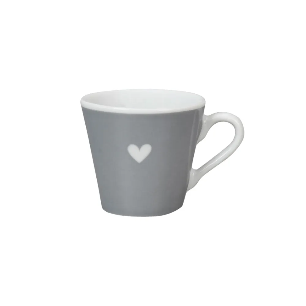 Tazzina caffè cuoricino grigio