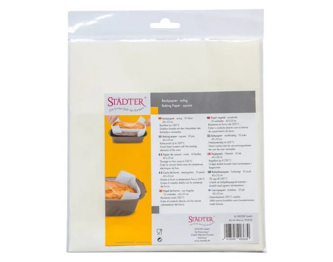 STÄDTER Carta da forno 42x23 cm 10 quadrati bianchi