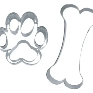 <tc>STÄDTER</tc> Set di formine per biscotti forma di snack per cani, 2 pezzi, 7,5–9,5 cm