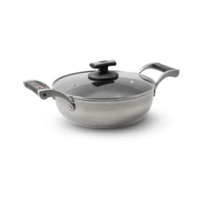 Tegame chef con 2 maniglie e coperchio vetro 24cm