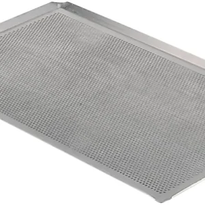Teglia alluminio forata 60x40cm H: 1cm con bordo inclinato