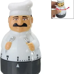 Timer Analogico Cuoco Chef 55 Minuti Orologio Da Cucina Retro' Allarme Sonoro