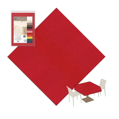 Tovaglia 150x150 Poliestere Lavabile Packservice Monolin Rosso 12 Pezzi