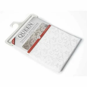 Tovaglia antimacchia jacquard queen 140x300cm bianca