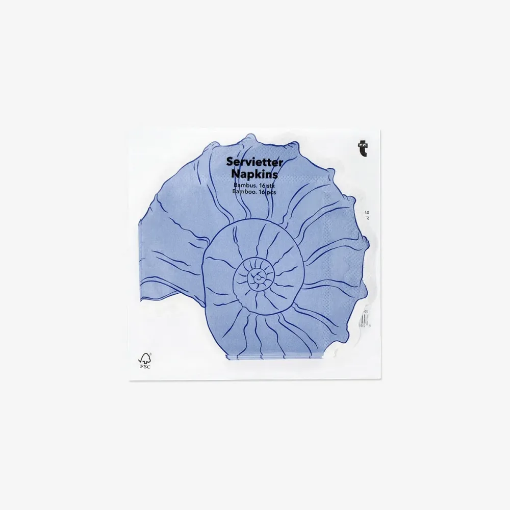 Tovaglioli conchiglia blu - 16 pz