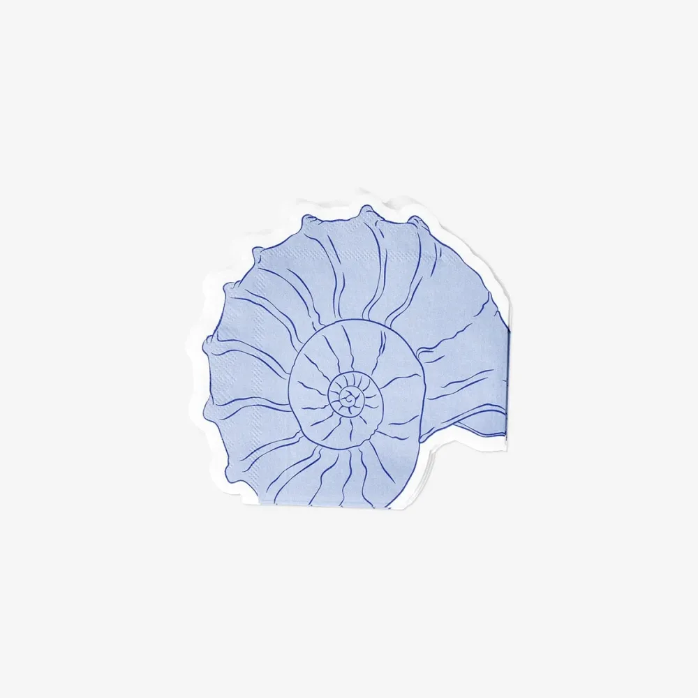 Tovaglioli conchiglia blu - 16 pz