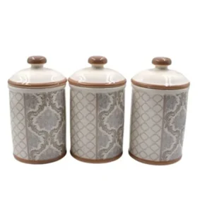 Tris barattoli ceramica 17cm