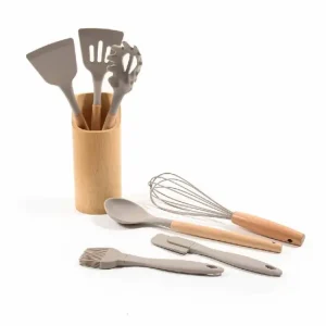 Utensile silicone 6 pezzi legno 01365