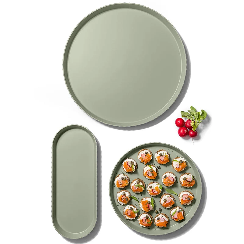 Vassoio Caffè Torta Antipasti Polipropilene Ø 30 cm Colore Verde - Atena Blim