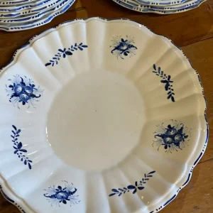 Vassoio Ceramica di Nove con Decoro Blu Motivo Floreale
