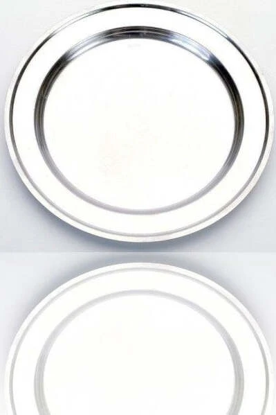 Vassoio Piatto Tondo Acciaio Inox Portata Cucina Diametro 32cm