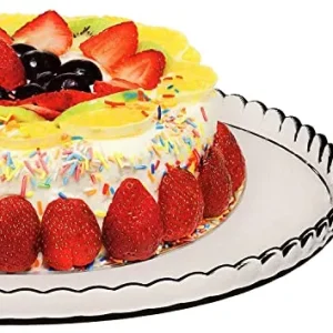 Vassoio da portata vetro trasparente Pasabahce Premium, porta torte dal design unico, piatto da portata,
