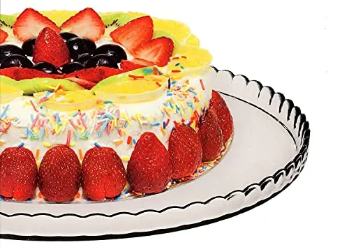Vassoio da portata vetro trasparente Pasabahce Premium, porta torte dal design unico, piatto da portata,