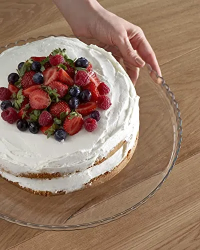 Vassoio da portata vetro trasparente Pasabahce Premium, porta torte dal design unico, piatto da portata,