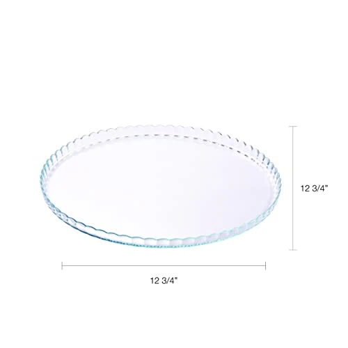 Vassoio da portata vetro trasparente Pasabahce Premium, porta torte dal design unico, piatto da portata,