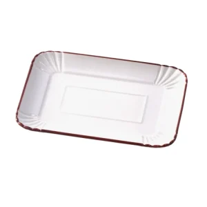 Vassoio rettangolare porcellana avorio con bordo colorato,stile country, utilizzabile forno e microonde, lavabile lavastov...