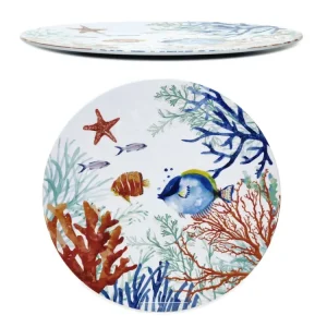 Vassoio tondo melamina multicolor stile marinaro 35 cm- Gusto Casa