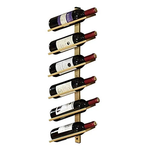 YQJ Portabottiglie da Parete Ferro Espandibile per Vino per Bar, Ristorante, Cucina E Armadio,d'oro,6 Bottles