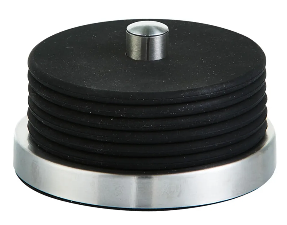ZELLER set sottobicchieri acciaio inox nero 7 pezzi ø 10x6 cm
