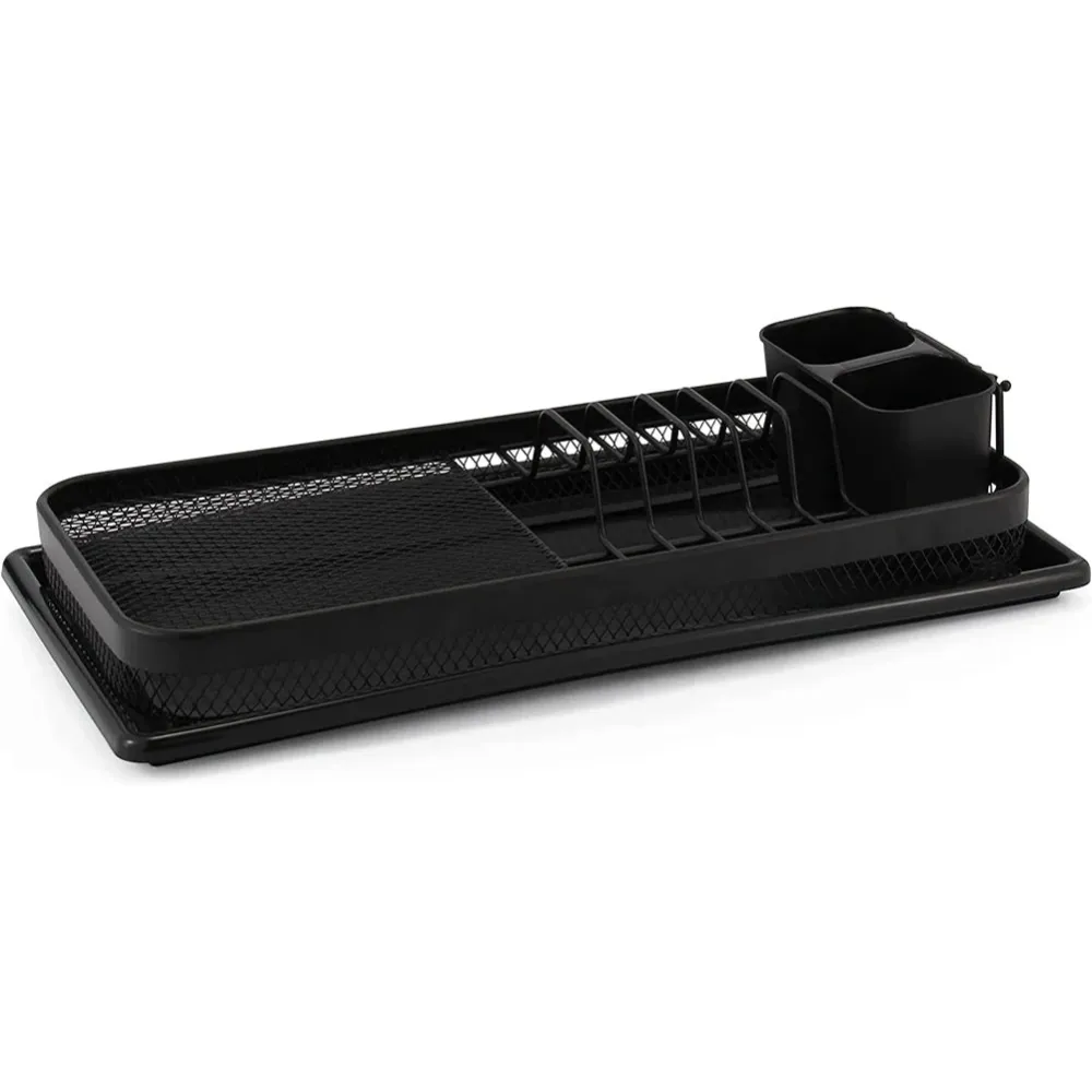 Scolapiatti e Posate Metallo Colore Nero per Cucina 47 x 11 x 21 cm