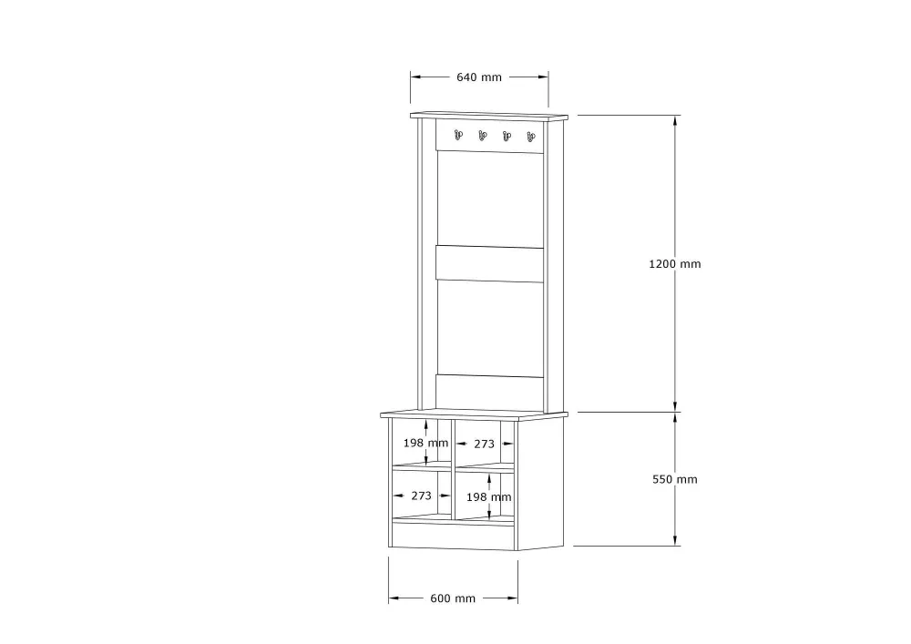 Set scarpiera Saladin H175cm bianco e rovere distinto e set porta menta