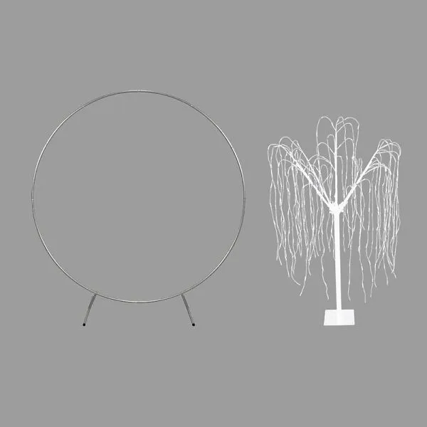 Arco nuziale Monster argento e 1x salice piangente bianco 240 cm bianco bollente 29314
