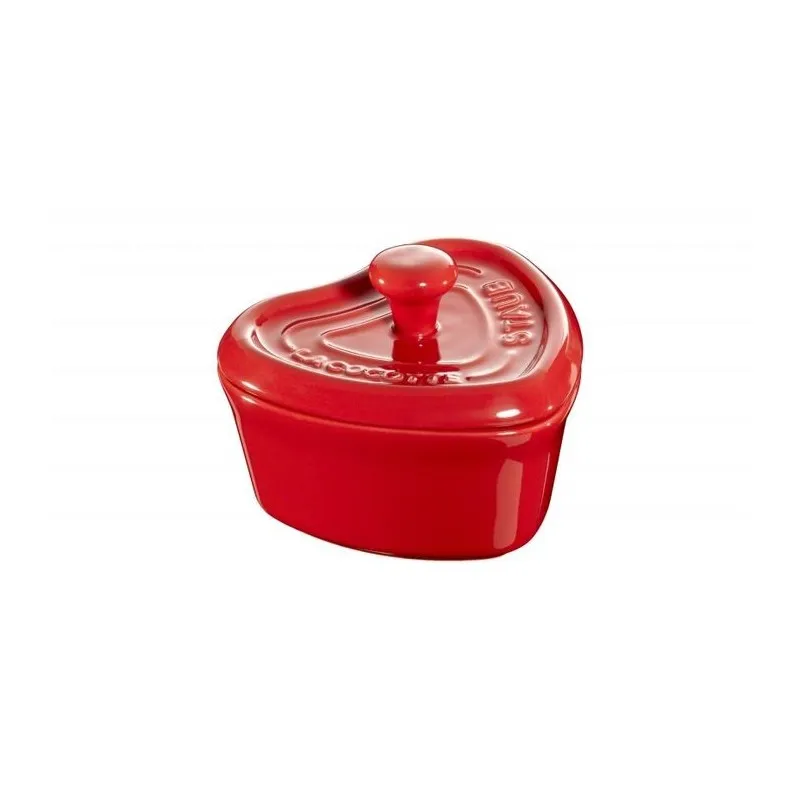 Mini Cocotte Cuore 10 cm Rossa Ceramica