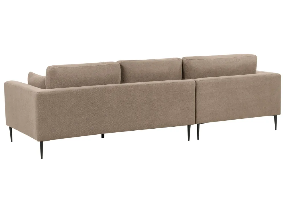Right Hand Fabric Corner Sofa Light Brown FLAM