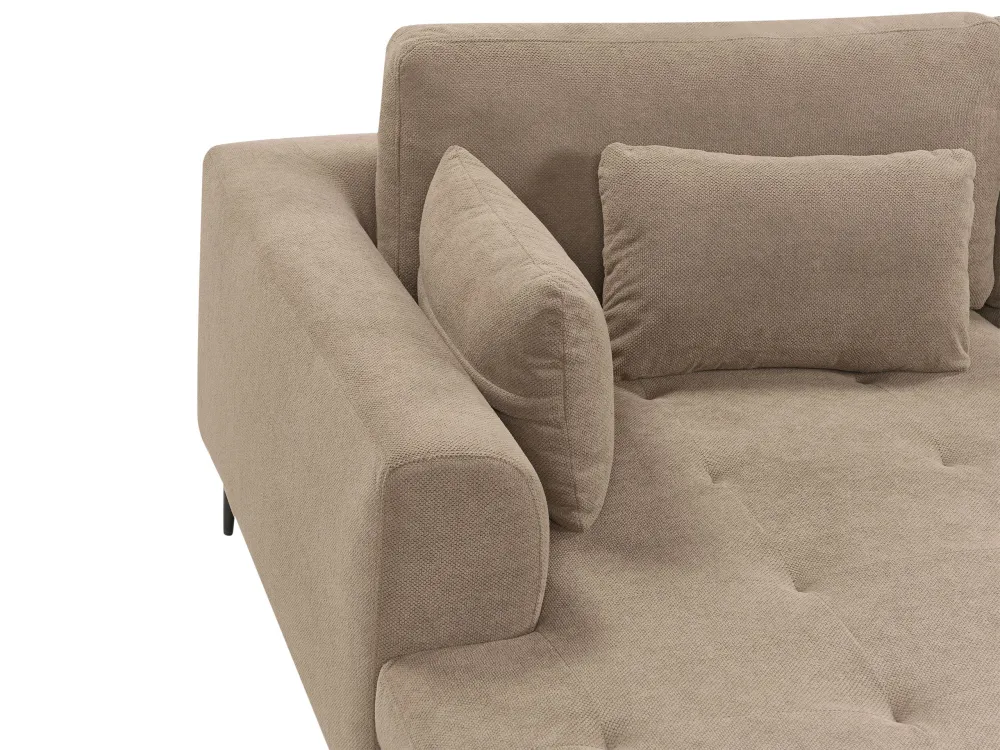 Right Hand Fabric Corner Sofa Light Brown FLAM