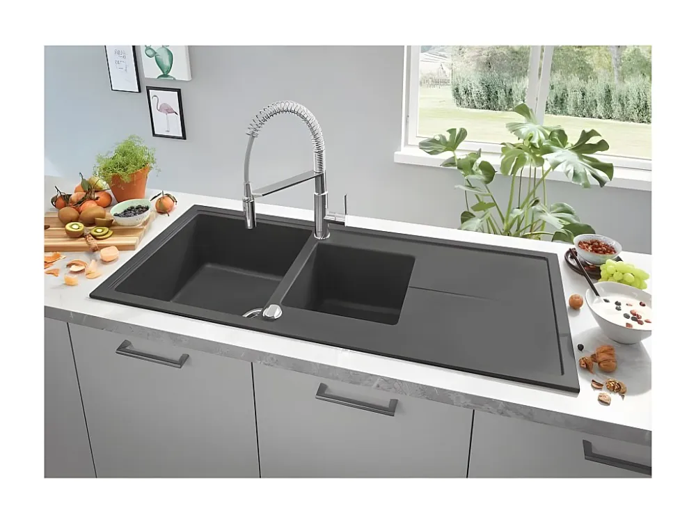 Robinet évier de cuisine Get, mitigeur monocommande 2 jets, robinet avec douchette extractible professionnelle, 303610
