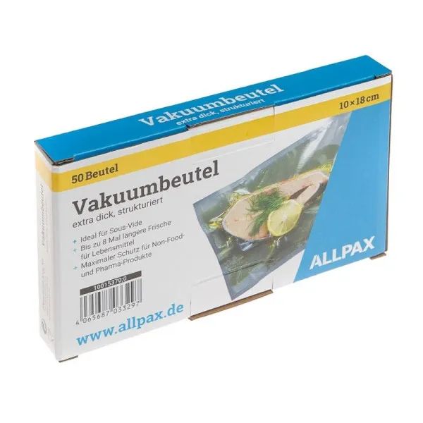 Sacchetto sottovuoto ALLPAX 10 x 18 cm ulteriore spesso goffrato 10015370