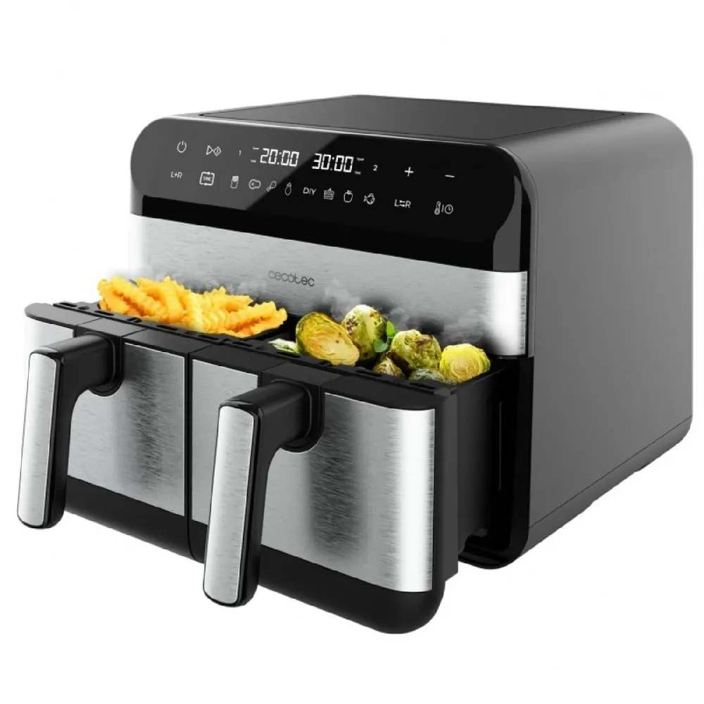 Friggitrice ad Aria Cecotec Cecofry Advance 9000 Inox 2800 W 9 L 2 x 4,5 L