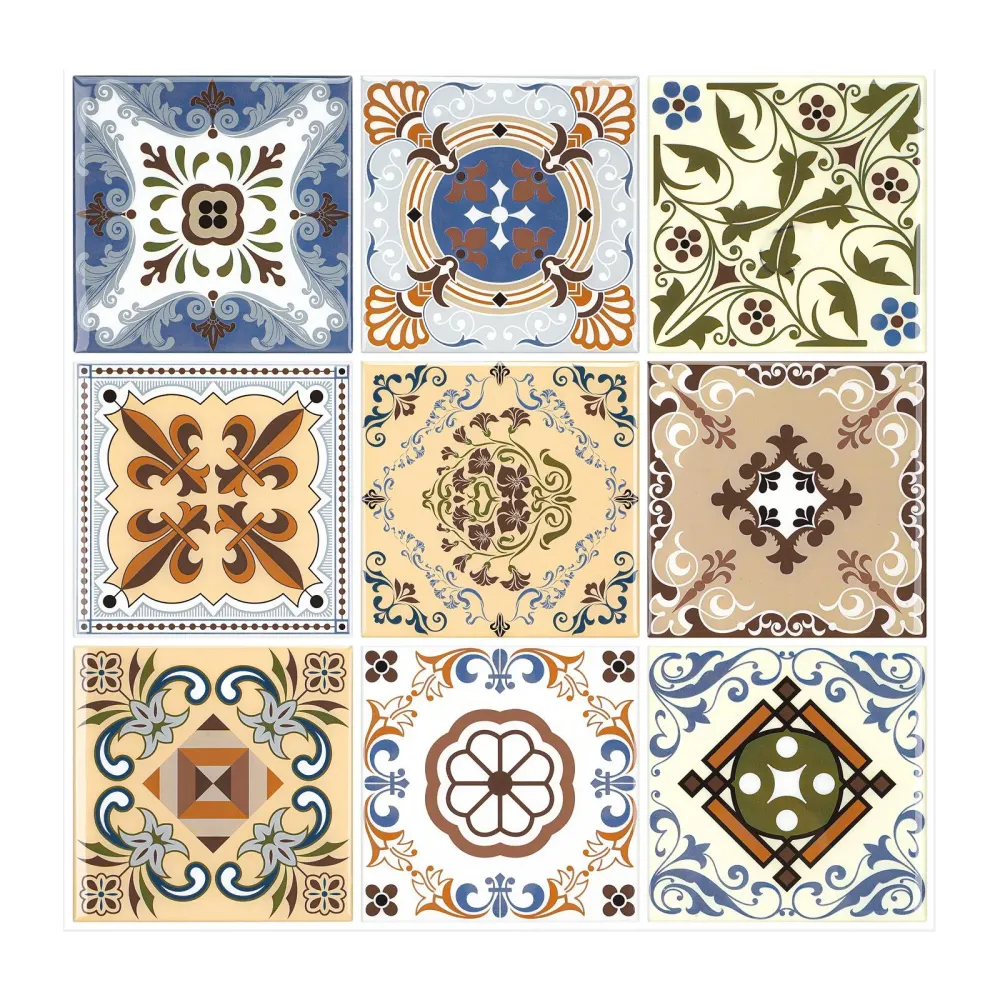 Certificato UTZ Coffee and Blue Square Spanish Peel and Stick Backsplash Tile