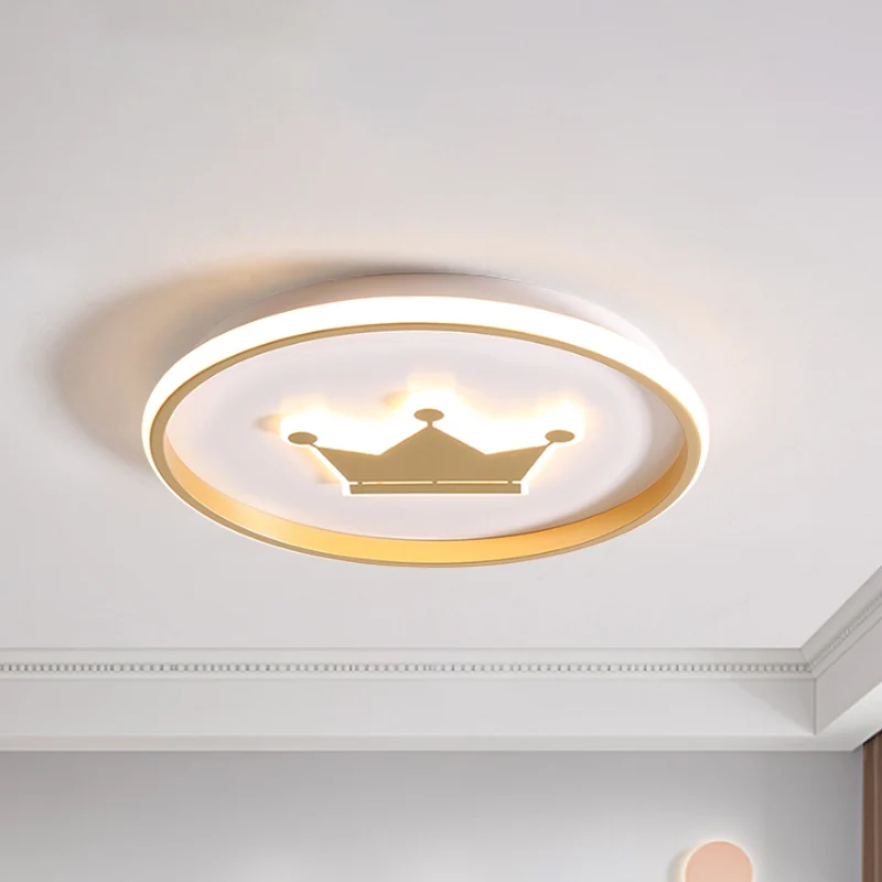 Illuminazione da incasso forma di corona/scimmia per bambini, apparecchio da soffitto LED oro metallizzato/caffè per camer...