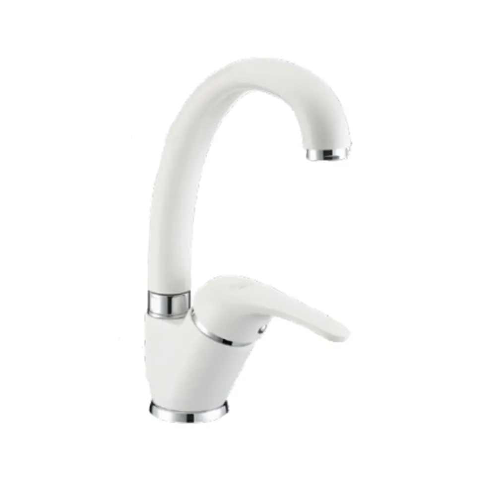 Premium Barista Miscelatore monocomando lavabo cucina con bocca girevole bianco opaco