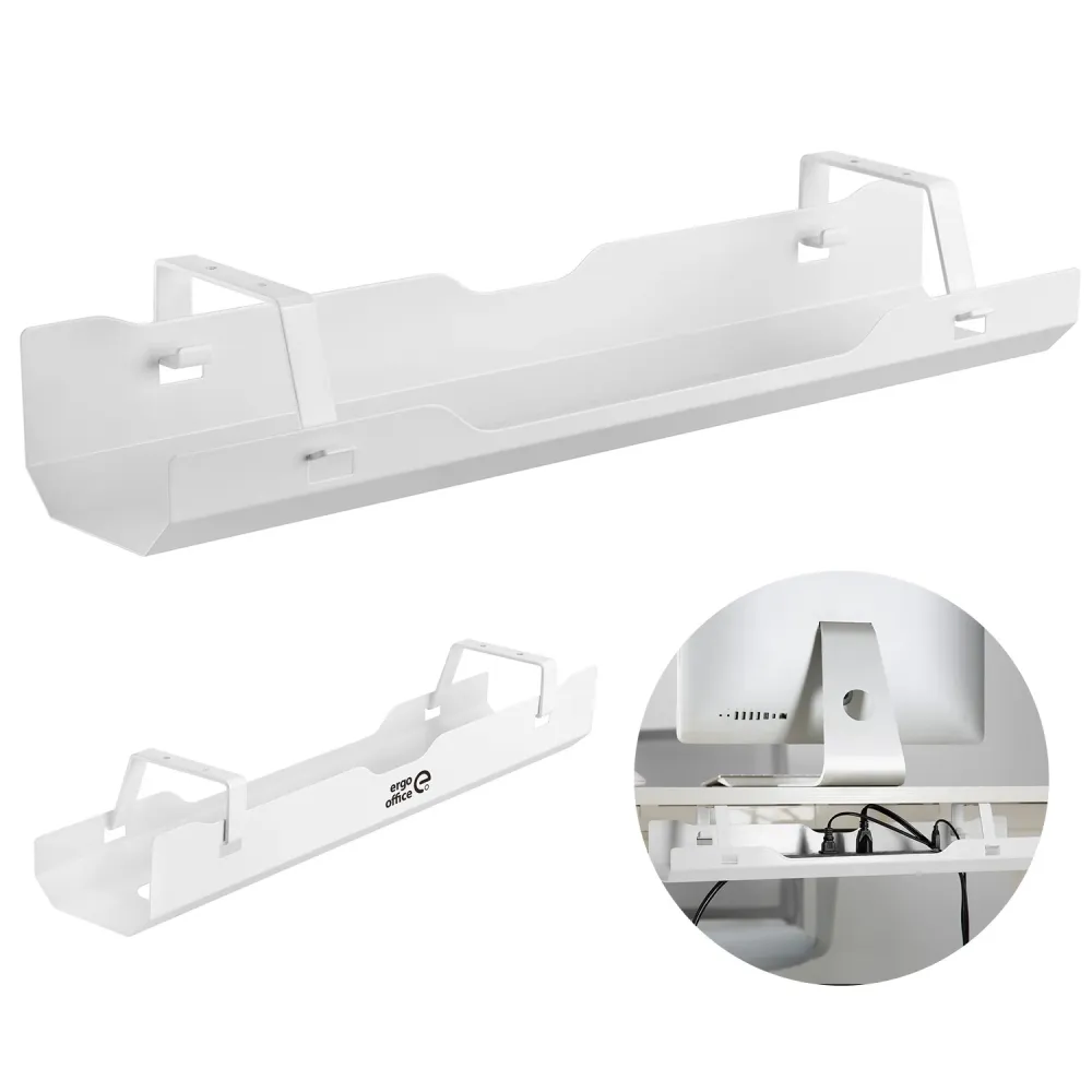 Organizzatore da scrivania Sotto Scrivania Cavo Organizzatore Sotto Desk Mount Cavo di Gestione Vassoio Bianco