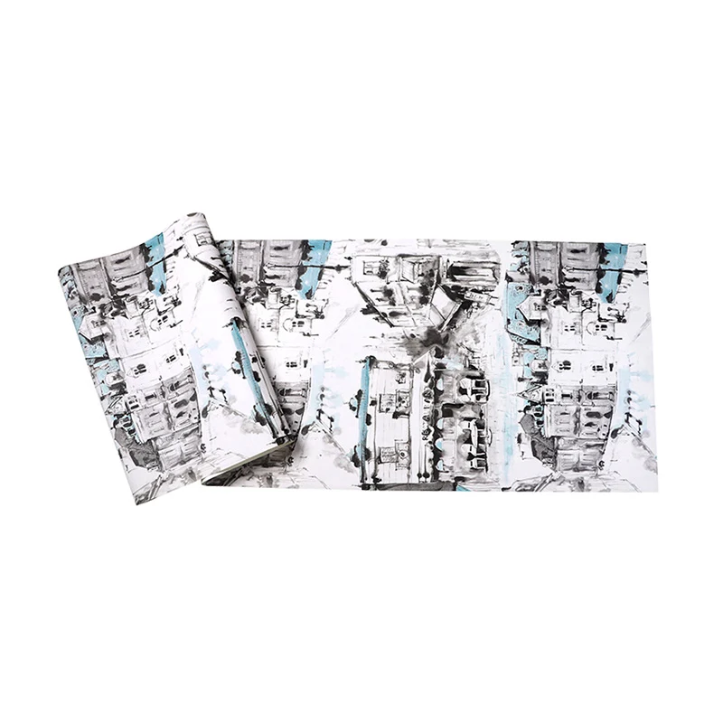 Rotolo di carta da parati industriale per pittura olio per sala da pranzo, grigio e giallo, 33 piedi x 20,5 pollici