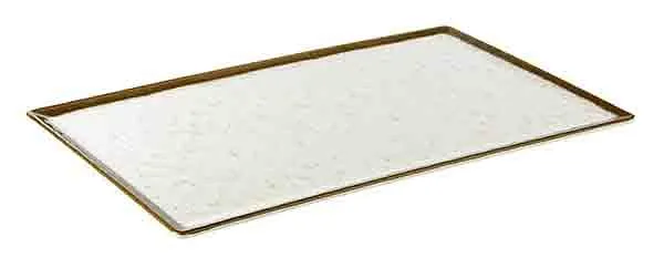 Vassoio APS GN 1/1 -STONE ART- 53 x 325 cm altezza: 15 cm melammina interno: decoro bianco bordo: marrone 84519