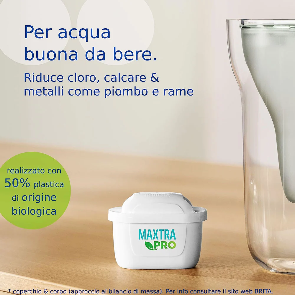 BRITA MAXTRA PRO ALL 1 Per Caraffa Filtrante Acqua, Confezione 3 Filtri Riduce Cloro, Calcare e Impurità