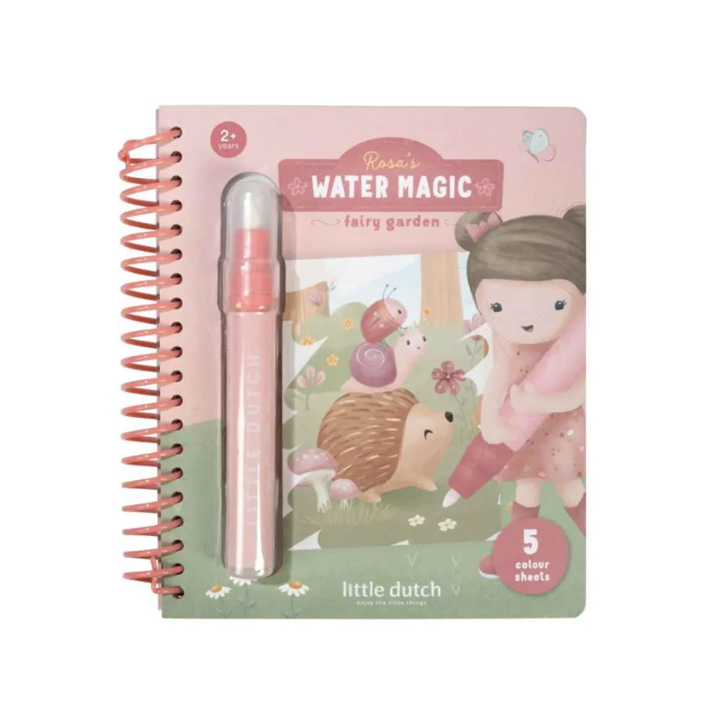 Little Dutch® Libro magico da colorare ad acqua Rosa Fairy Garden