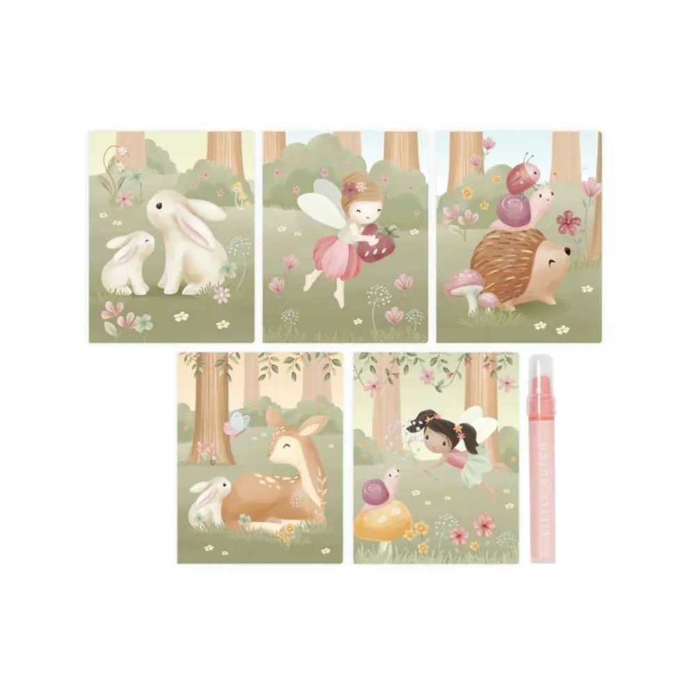 Little Dutch® Libro magico da colorare ad acqua Rosa Fairy Garden
