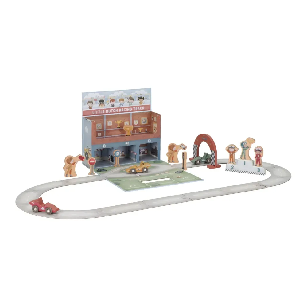 Little Dutch - Pista da corsa legno custodia da gioco –
