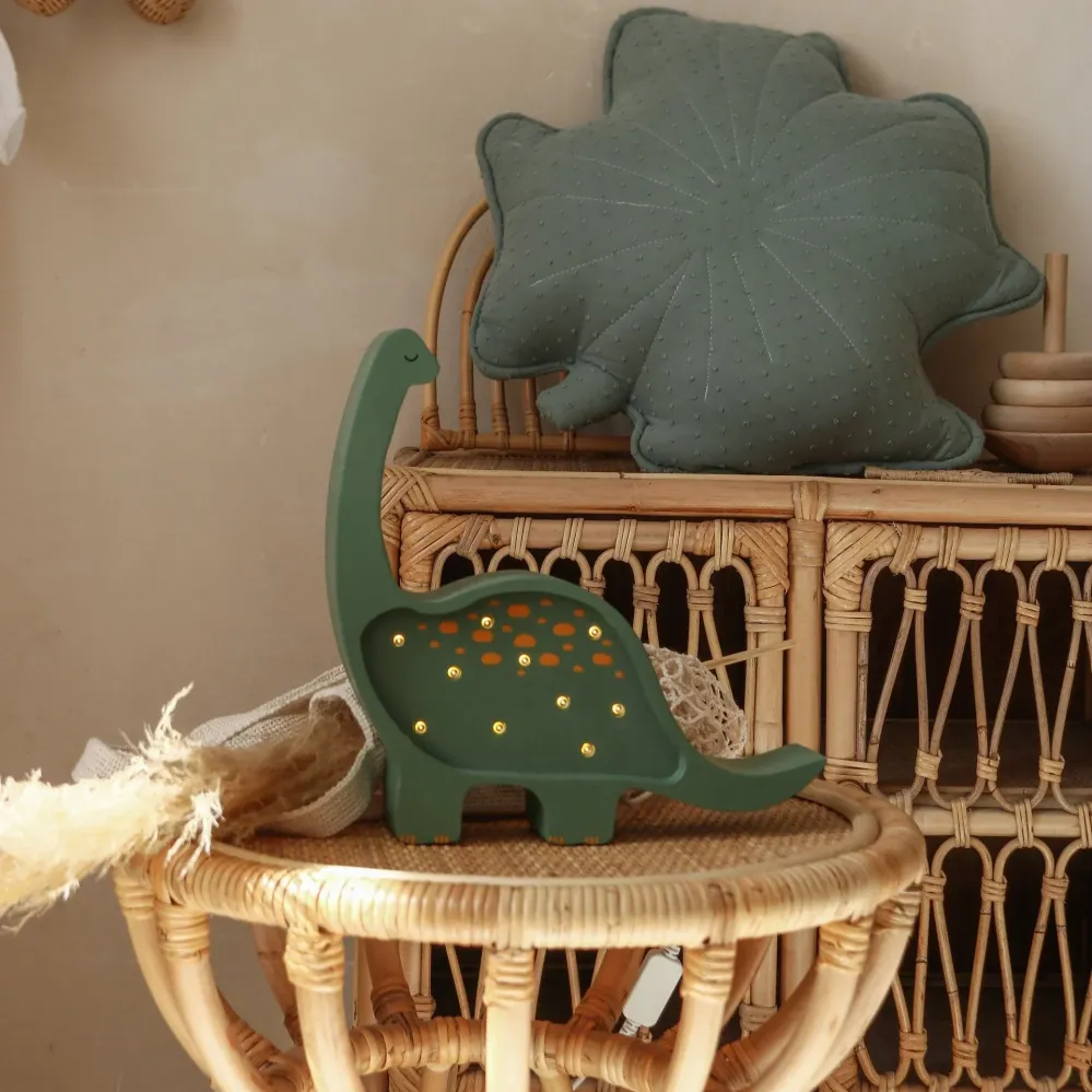 Little Lights Mini lampada Dino Diplodocus per bambini Little Lights Verde militare