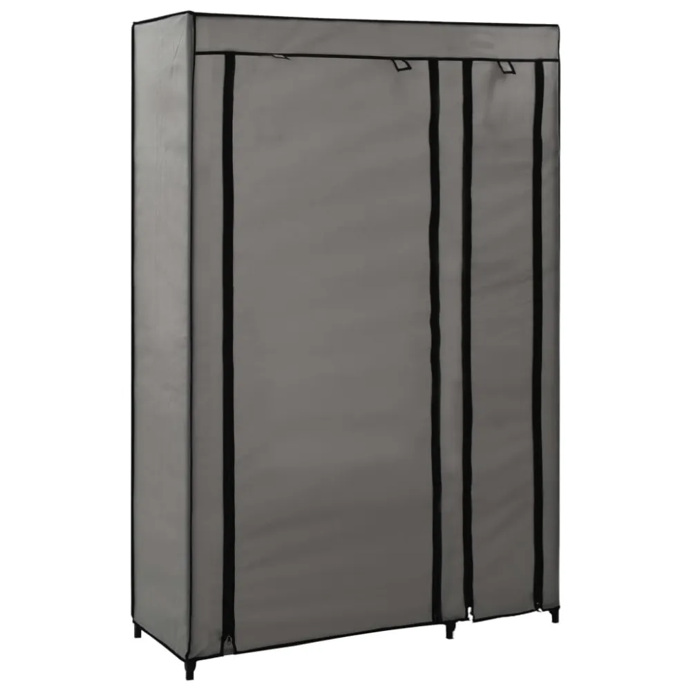 Armadio Pieghevole Grigio 110x45x175 cm Tessuto