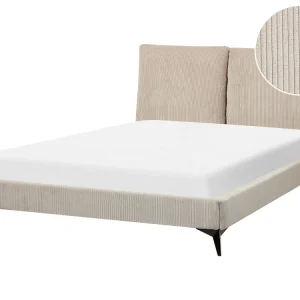 Corduroy EU Doppio Size Bed Taupe MELLE