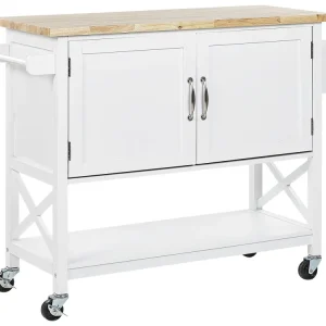 2 Door Kitchen Trolley White MELE