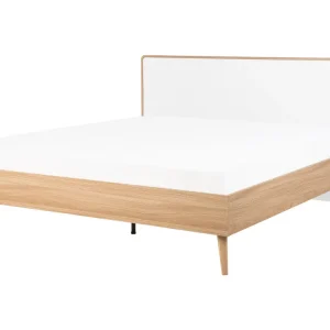 EU Double Size Bed Light Wood SERRIS